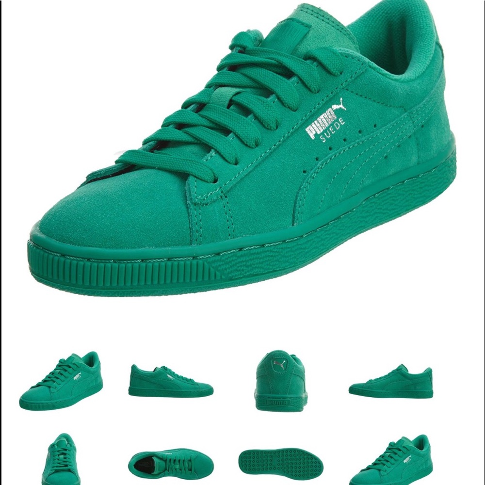 Green Puma suedes